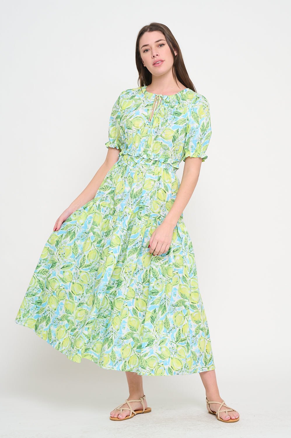 what colour goes with lemon green dress Lemon Green Solid Fit and Flare Maxi Dress with Silver Sequinned Belt main image 1