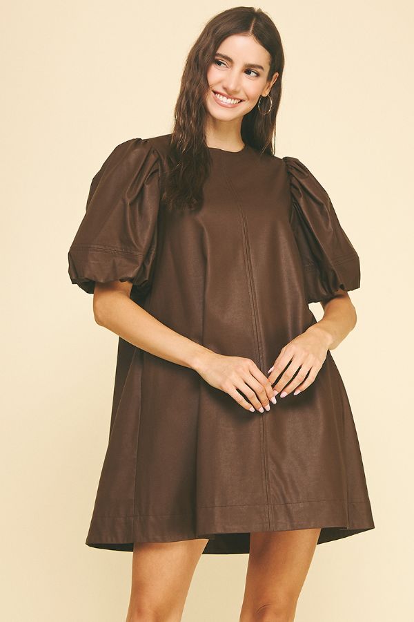 Leather Tunic Dress - Pinch - Lush Lemon Leather Tunic Dress - Pinch - Lush Lemon