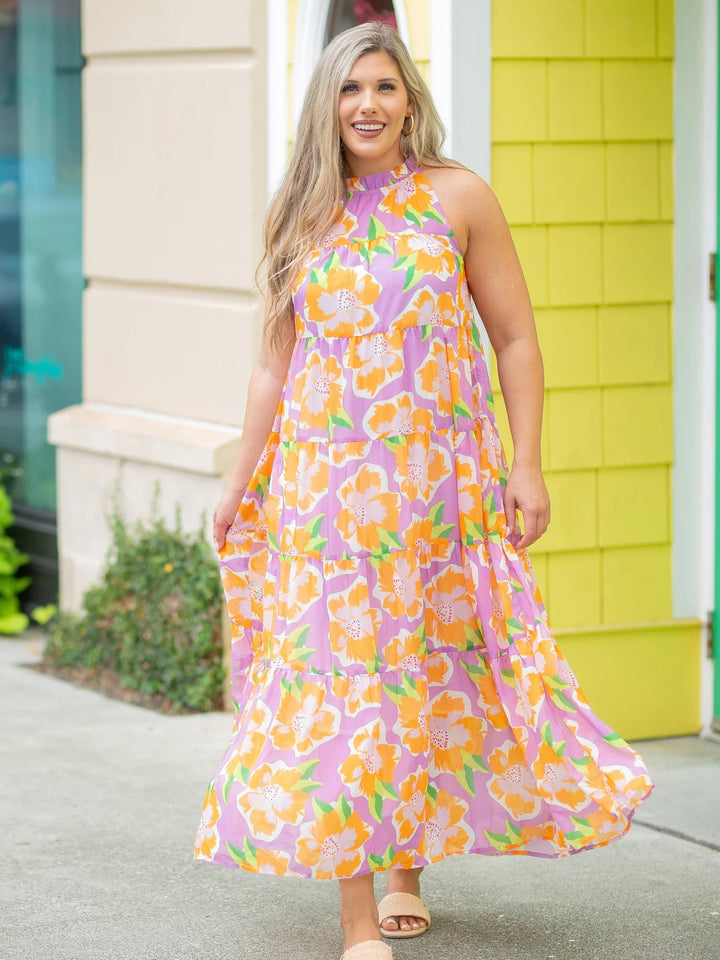 Bethany Halter Maxi Dress - Lush Lemon - Women's Clothing - Michelle McDowell - 197087489900