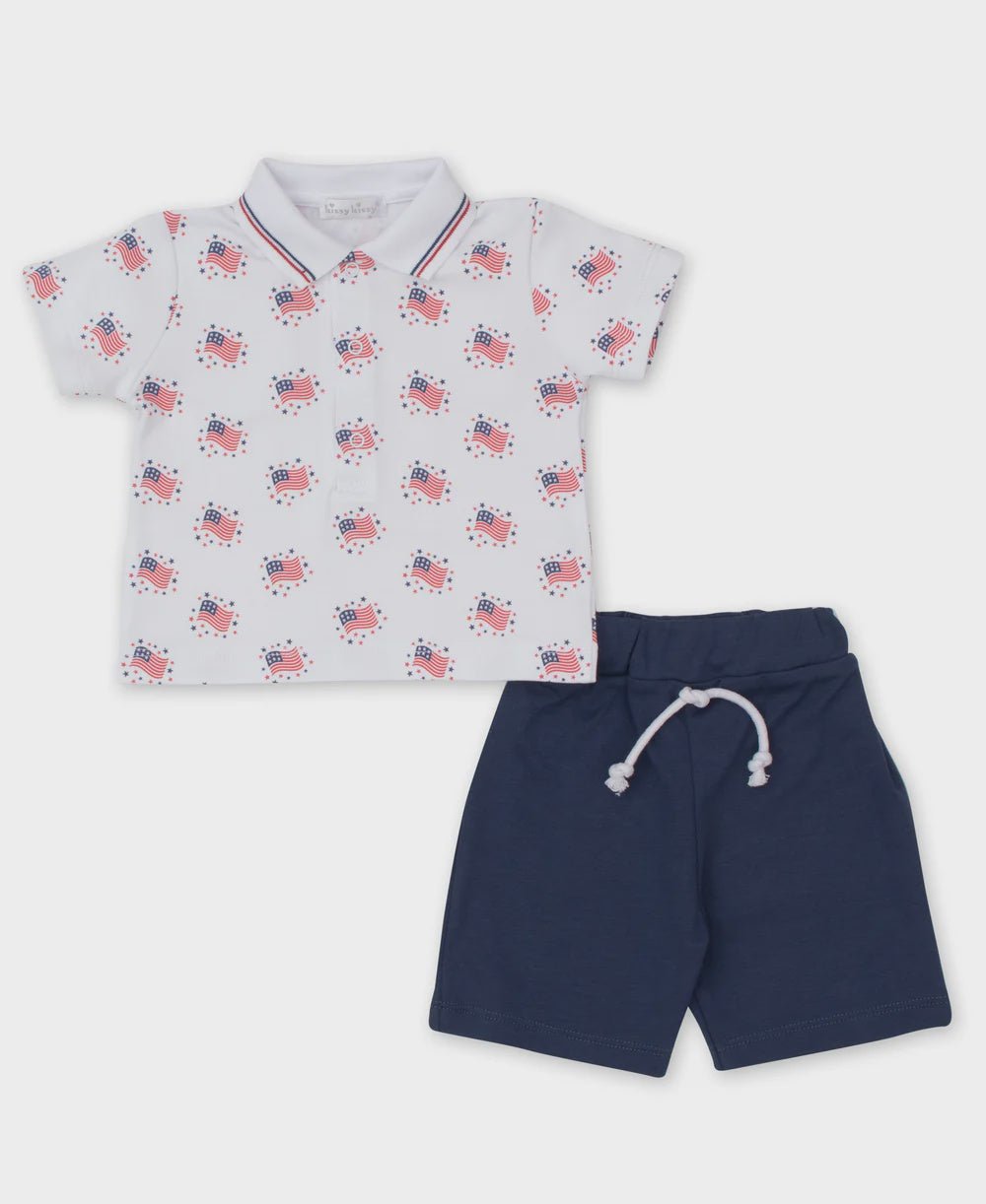 Boys Essence of America Bermuda Set - Lush Lemon - Children's Clothing - Kissy Kissy - 195165088427