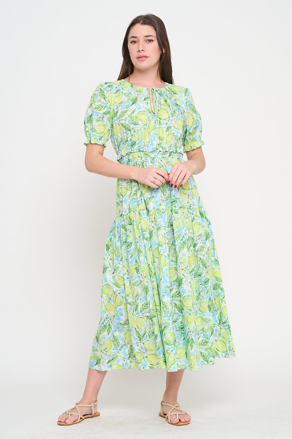 Citrus Splash Maxi Dress - Meet Me In Santorini - Lush Lemon Citrus Splash Maxi Dress - Meet Me In Santorini - Lush Lemon