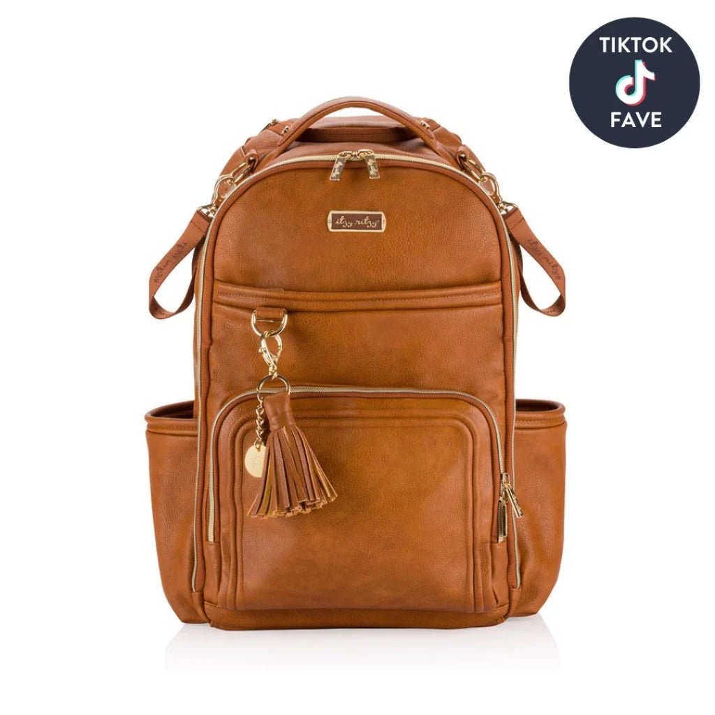 itzy ritzy mini backpack coffee and cream Diaper Bag Backpack Boss Itzy Ritzy - Itzy Ritzy