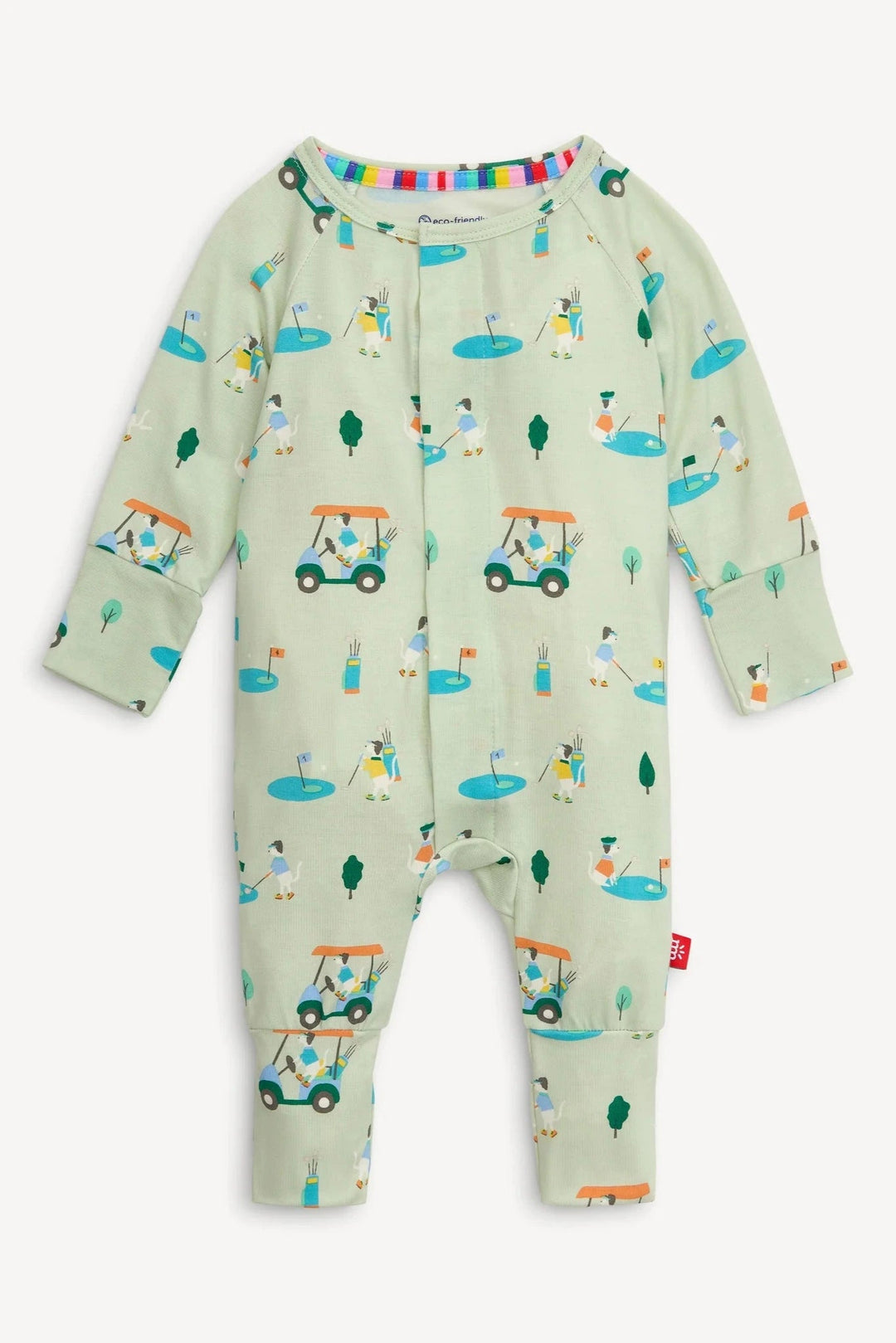 Fairway Fetch Coverall W/Magnetic Closures - Lush Lemon - Children's Clothing - Magnetic Me - 840405237614