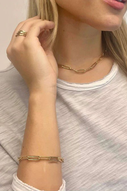 Large Link Bracelet Gold Filled - Lush Lemon - Women's Accessories - Erin Gray - 65112321