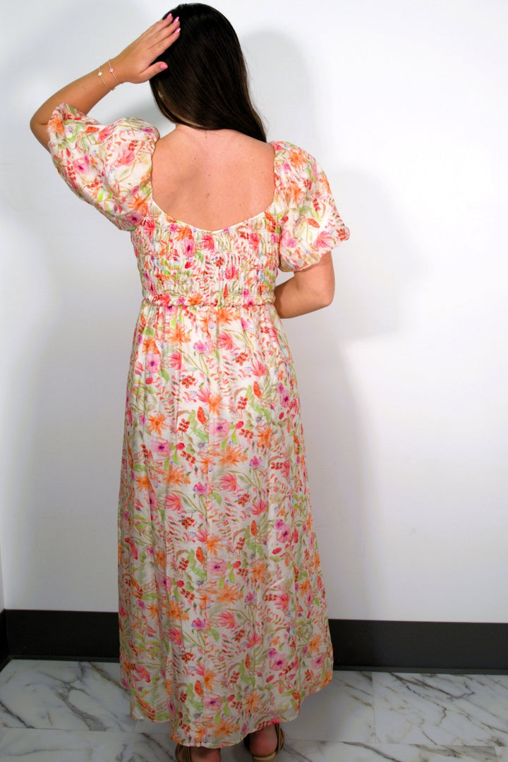 Pebble Blush Garden Maxi Dress - Lush Lemon - Women's Clothing - Meet Me In Santorini - 47373001079549