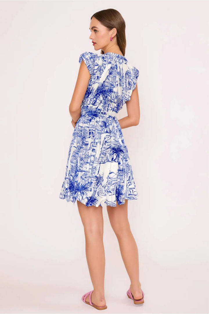 Santorini Coastal Sketch Short Dress - Lush Lemon - Women's Clothing - Meet Me In Santorini - 17917761028285