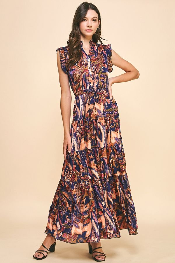Satin Print Maxi Dress - Pinch