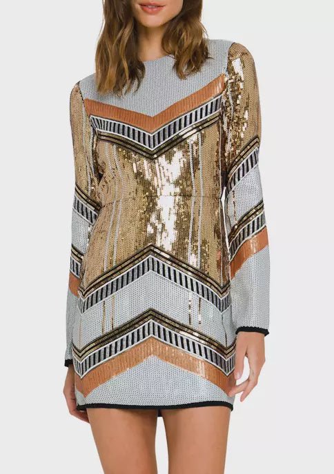 sachin and babi light blue dress Sequin Backless Mini Dress - Endless Rose