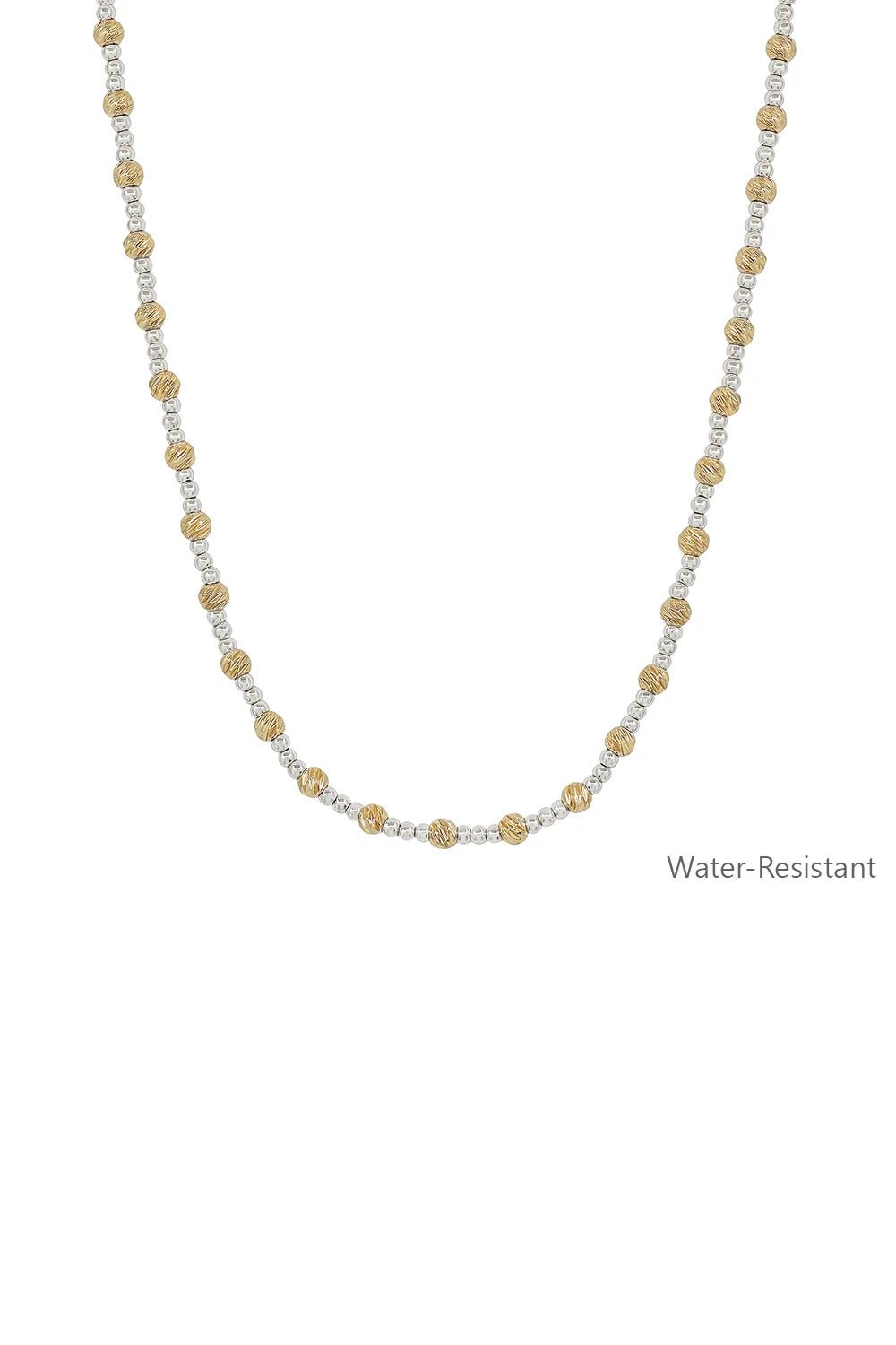 Silver & Gold 3MM Beaded Necklace - Lush Lemon - Women's Accessories - Whats Hot Jewelry - 84340451011709