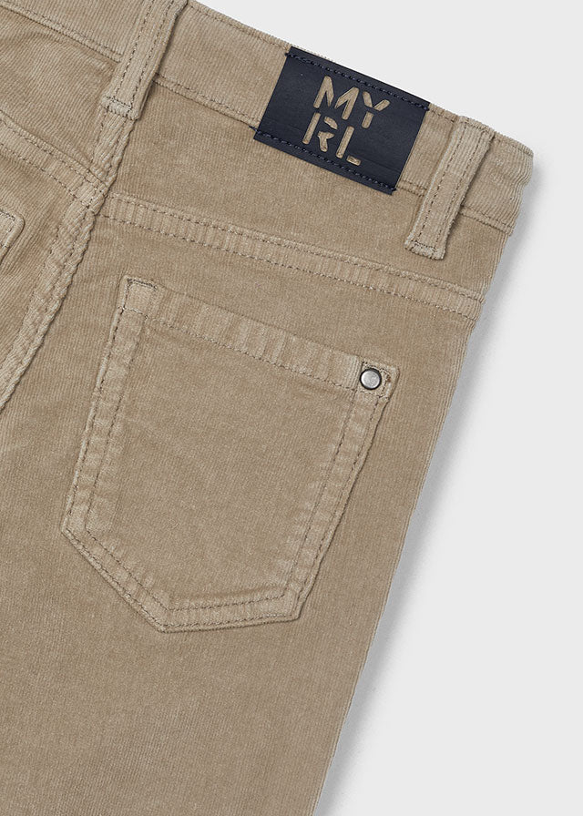 Slim Fit Corduroy Pants - Lush Lemon - Children's Clothing - Mayoral - 8445865405478