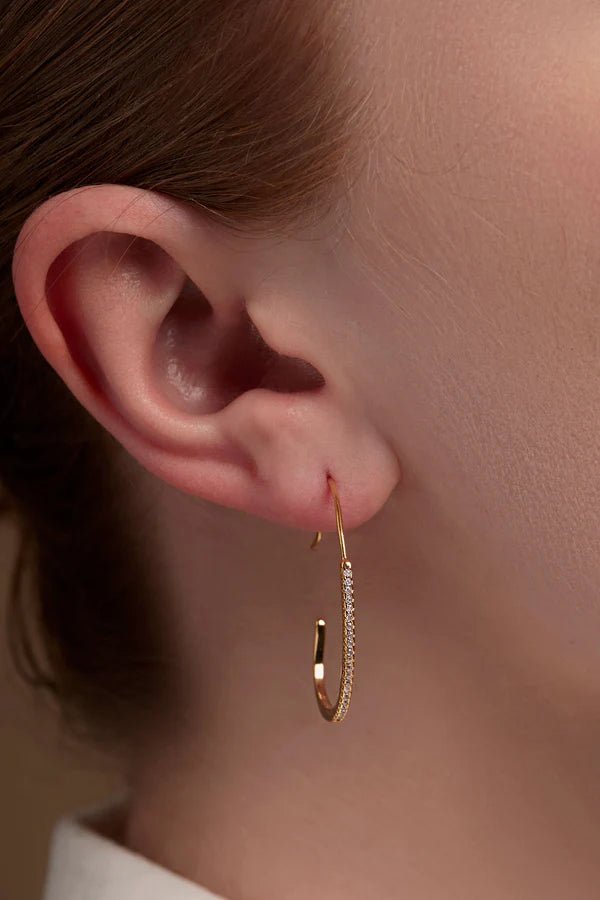 Slim Pave Hoop Earrings - Lush Lemon - Women's Accessories - Rho - 39156771111965