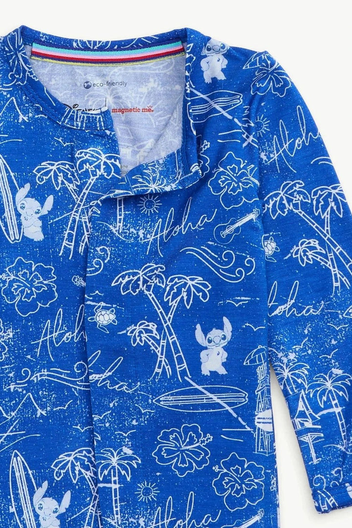 Stitch Aloha Coverall W/Magnetic Closures - Lush Lemon - Children's Clothing - Magnetic Me - 840405233012