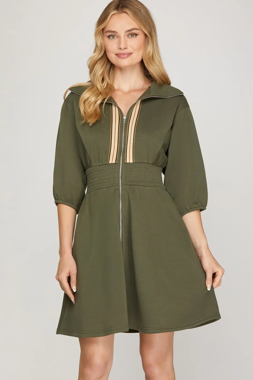 she + sky green dress Green Dot Square Neck Babydoll Dress – Peacocks & Pearls Lexington main image 0