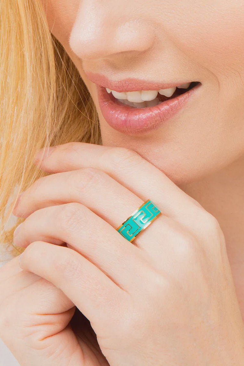 Aztec Ring Band - Lush Lemon - Women's Accessories - Zenzii - 11687