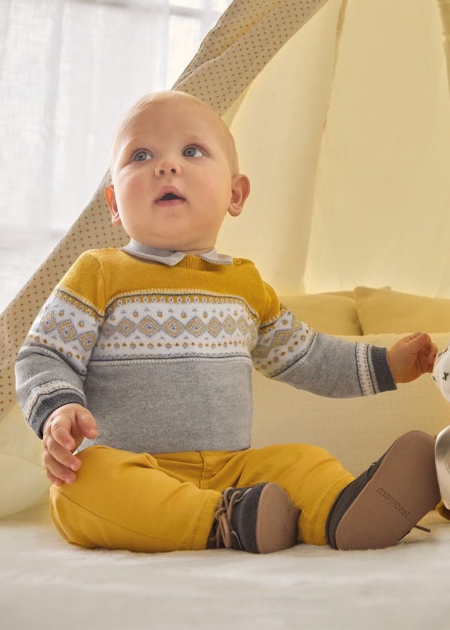 Baby Jacquard Sweater - Lush Lemon - Children's Clothing - Mayoral - 8445865034128