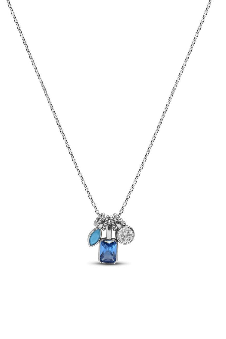 Bezel Cluster Necklace Turquoise - Lush Lemon - Women's Accessories - Stia - 794094040805