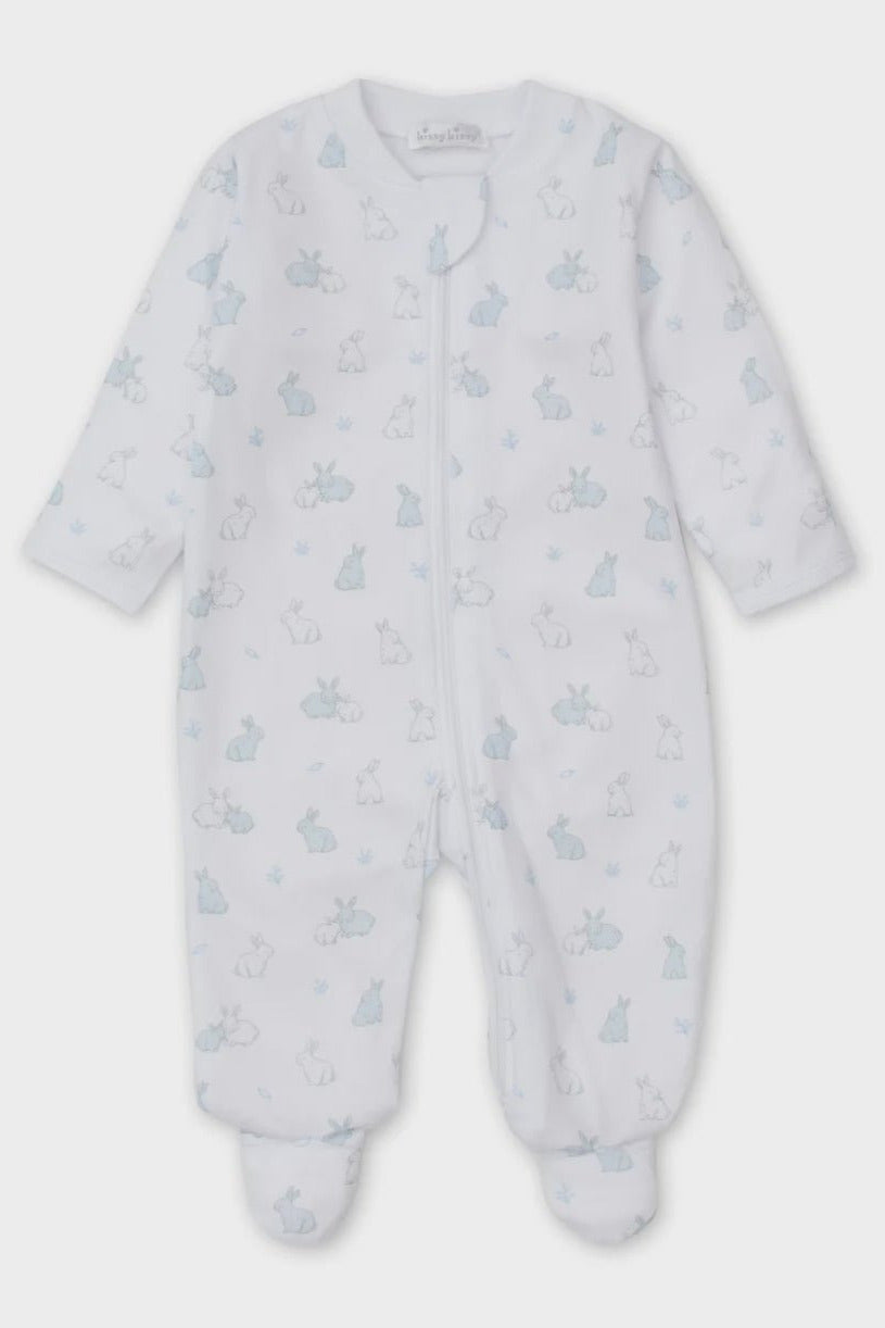 Boys Footie Zip Bunny Burrows - Lush Lemon - Children's Clothing - Kissy Kissy - 195165089295