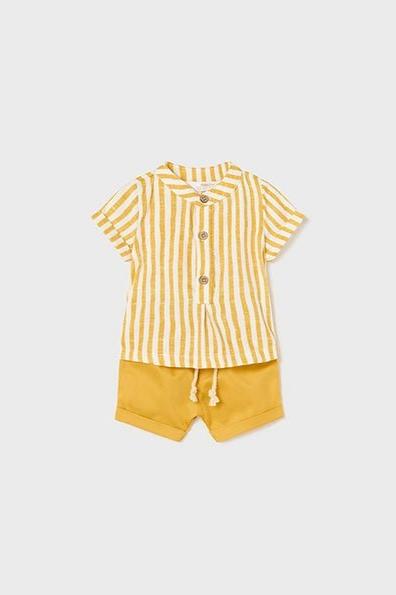 Boys Short & Short Set Pin Stripe - Lush Lemon - Children's Clothing - Mayoral - 8445445795159