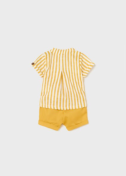 Boys Short & Short Set Pin Stripe - Lush Lemon - Children's Clothing - Mayoral - 8445445795159