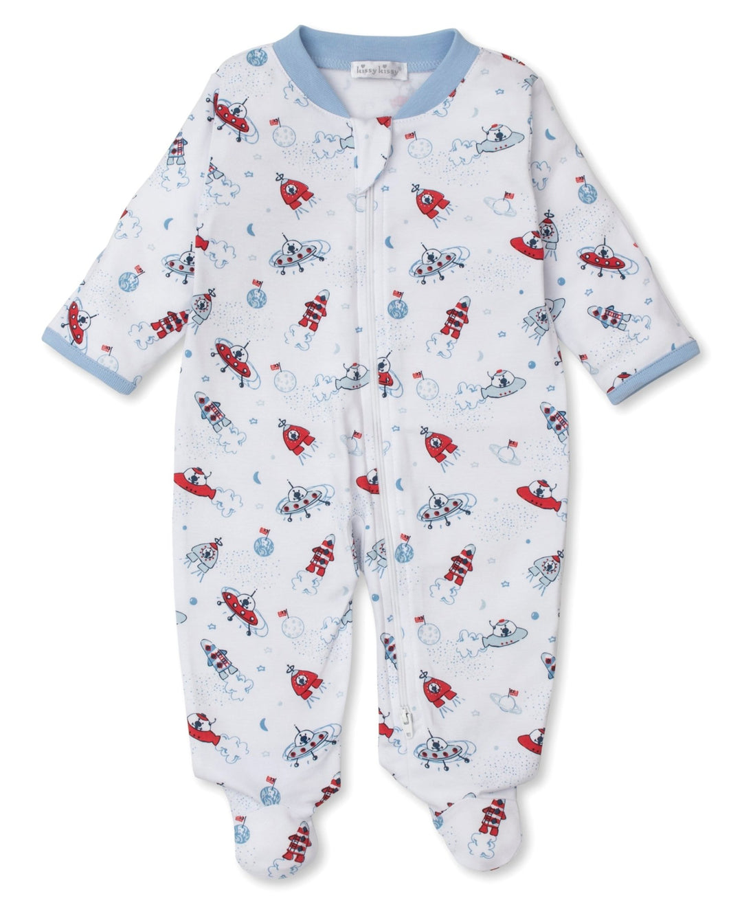 Cosmic Space Zipper Footie - Lush Lemon - Children's Clothing - Kissy Kissy - 195165154337