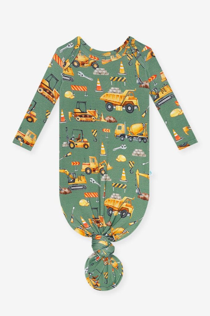 Crawford Basic Knotted Gown - Lush Lemon - Children's Clothing - Posh Peanut - 196137285622