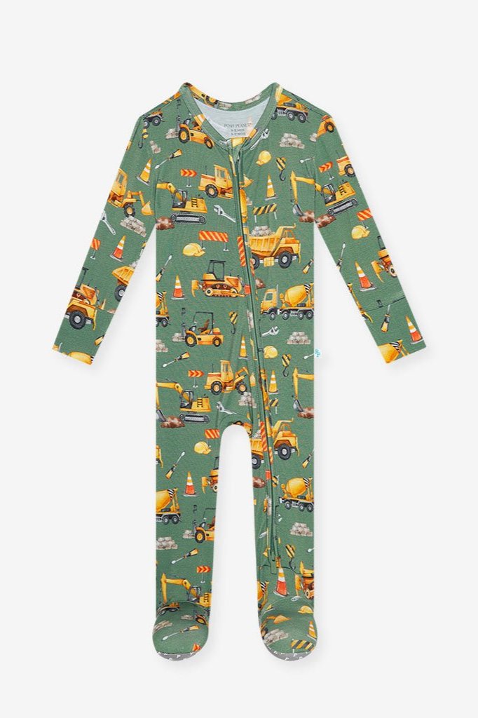 Crawford Footie Zippered One Piece - Lush Lemon - Children's Clothing - Posh Peanut - 196137285646