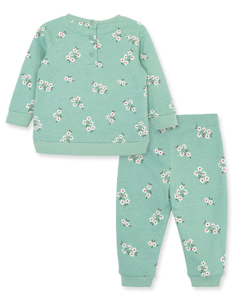 Garden 2Pc Sweatshirt Set - Lush Lemon - Children's Clothing - Little Me - 745644974422
