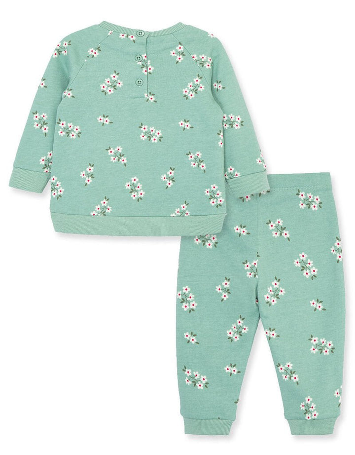 Garden 2Pc Sweatshirt Set - Lush Lemon - Children's Clothing - Little Me - 745644974422