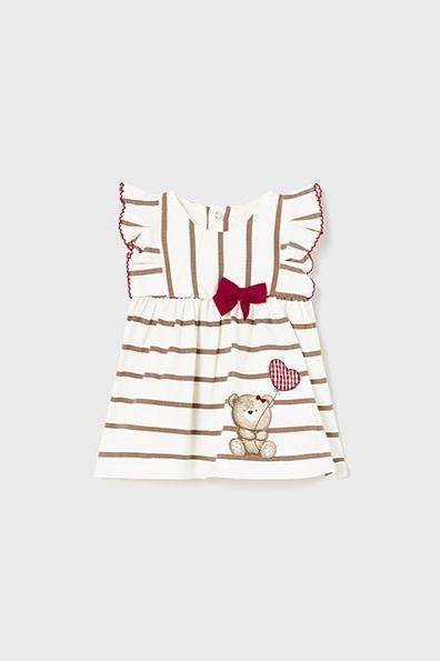 Girls Bear Heart Dress - Lush Lemon - Children's Clothing - Mayoral - 11934