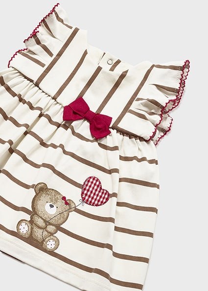 Girls Bear Heart Dress - Lush Lemon - Children's Clothing - Mayoral - 11934