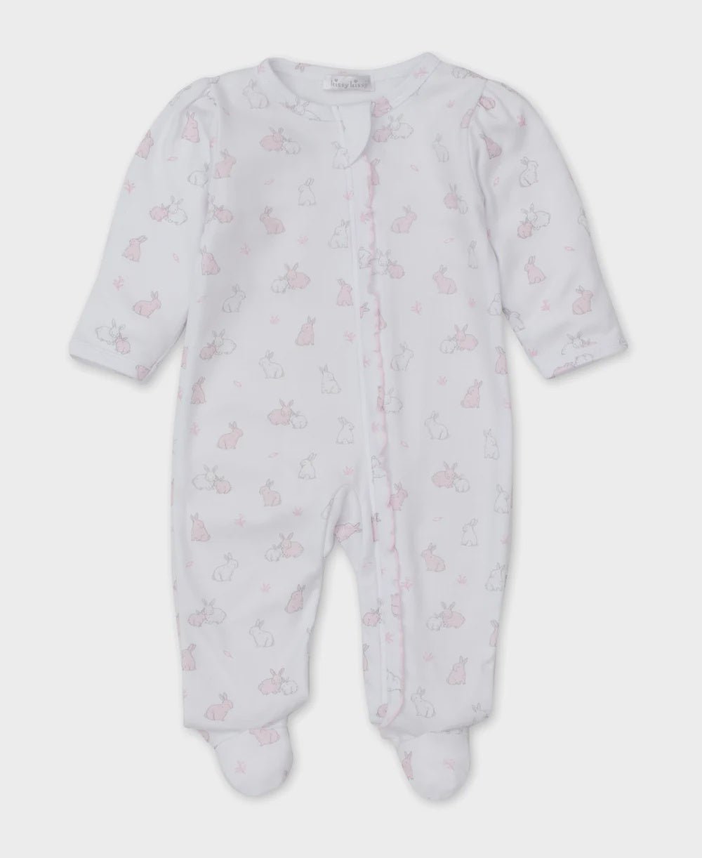 Girls Footie Zip Bunny Burrows Pink - Lush Lemon - Children's Clothing - Kissy Kissy - 195165089677