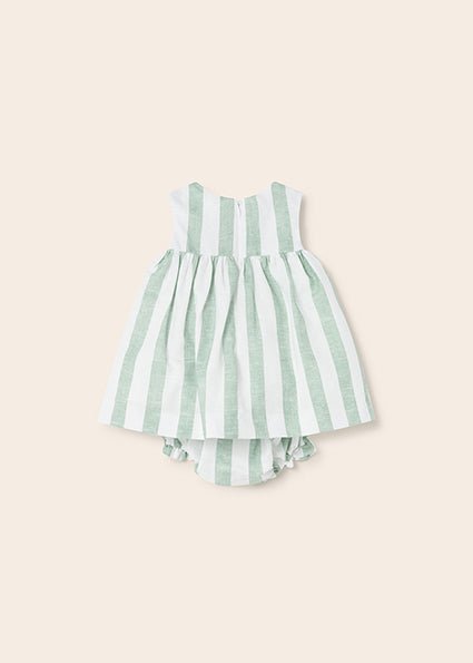 Girls Linen Striped Dress Aqua - Lush Lemon - General - Mayoral - 8445445815666