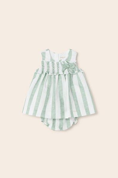 Girls Linen Striped Dress Aqua - Lush Lemon - General - Mayoral - 8445445815666