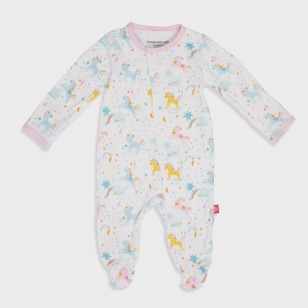 Girls Magnetic Footie Magic Sparkle - Lush Lemon - Children's Clothing - Magnetic Me - 840318702674