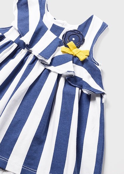 Girls Striped Dress Noche - Lush Lemon - Children's Accessories - Mayoral - 8445445816571