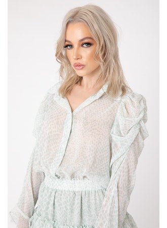 Harlow Dress Mint Python - Lush Lemon - Women's Clothing - Sincerely Ours - 12829
