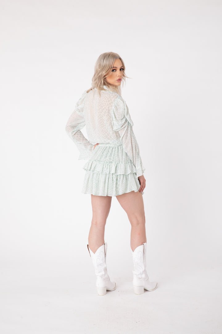Harlow Dress Mint Python - Lush Lemon - Women's Clothing - Sincerely Ours - 12829