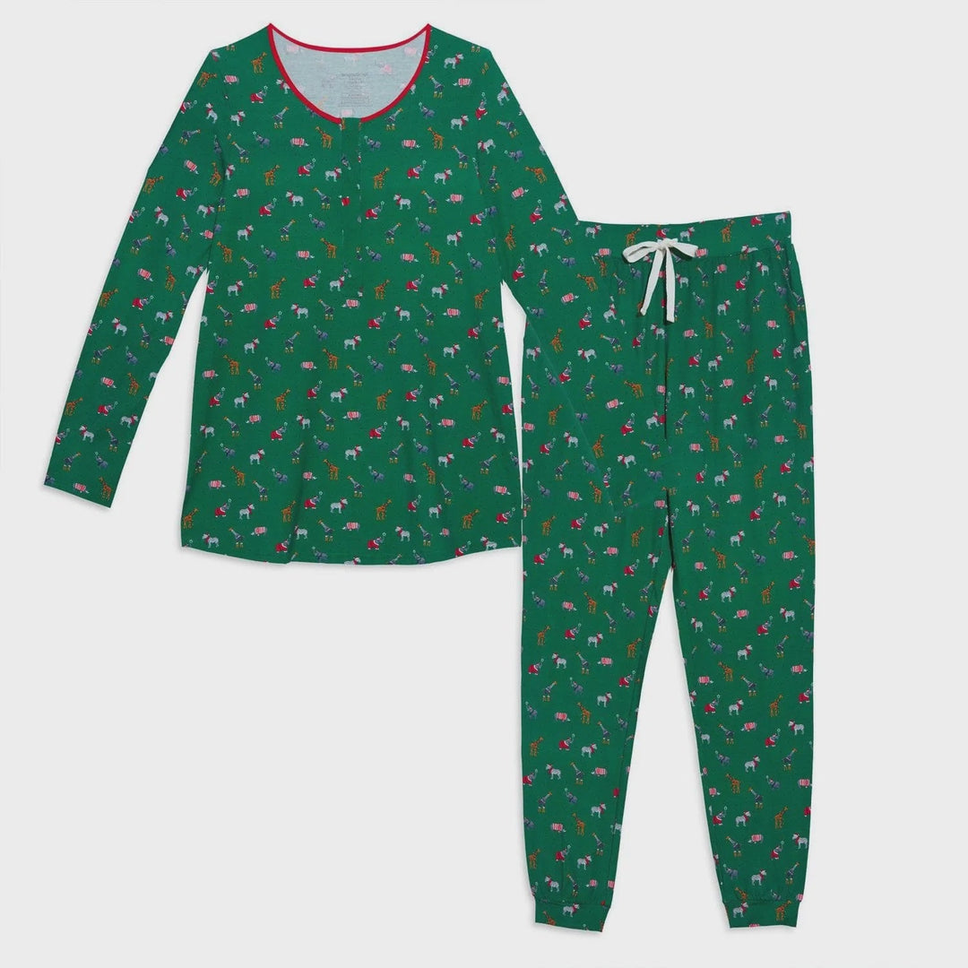 Jungle Bells Nursing Pajamas - Lush Lemon - Women's Clothing - Magnetic Me - 10162