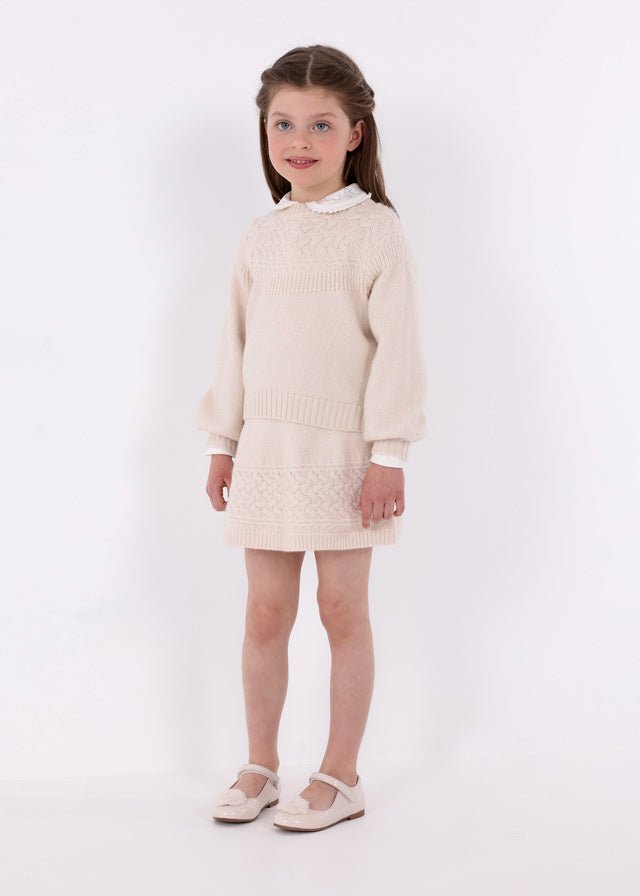 Knit Skirt & Sweater Set - Lush Lemon - Children's Clothing - Mayoral - 8445445983907