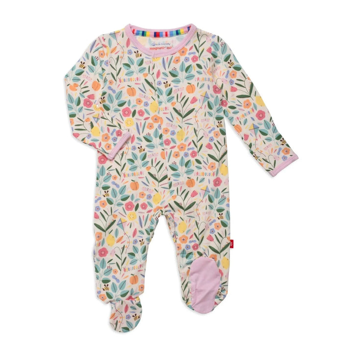 Life's Peachy Magnetic Footie - Lush Lemon - Children's Clothing - Magnetic Me - 840318772998