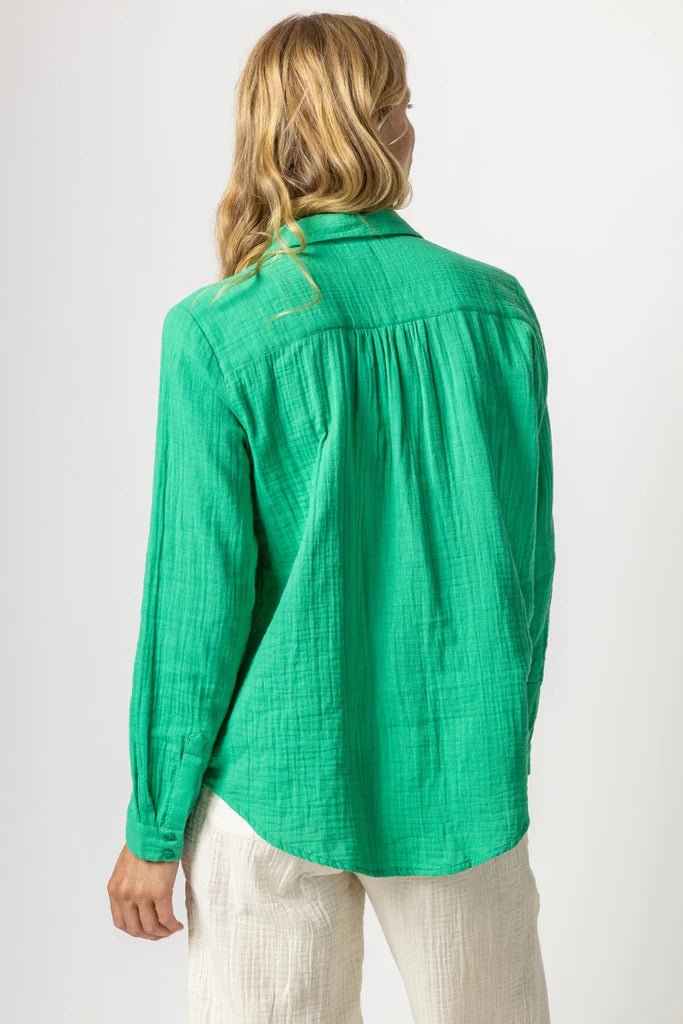 Long Sleeve Button Down Graden - Lush Lemon - Women's Clothing - Lilla P - 886288507222