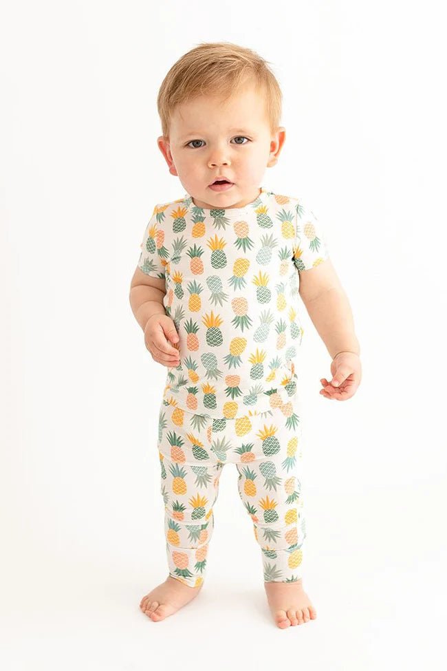 McGuire Basic Short Sleeve Pajama - Lush Lemon - Children's Clothing - Posh Peanut - 196137220418