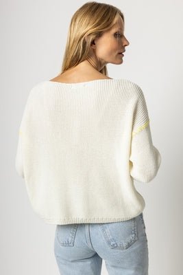 Oversized Rib Boatneck Sweater - Lush Lemon - Women's Clothing - Lilla P - 11879