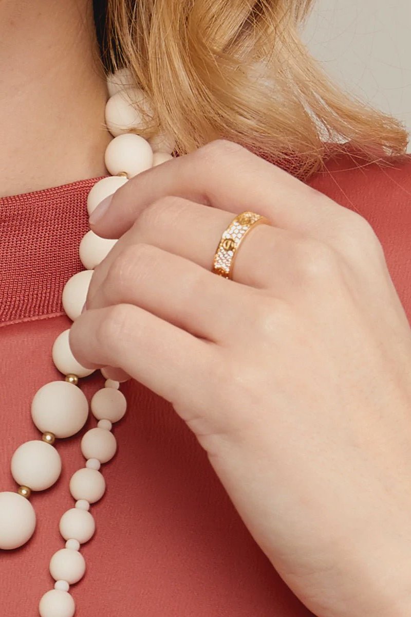 Pavé Crystal Stencil Band Ring - Lush Lemon - Women's Accessories - Zenzii - 11708