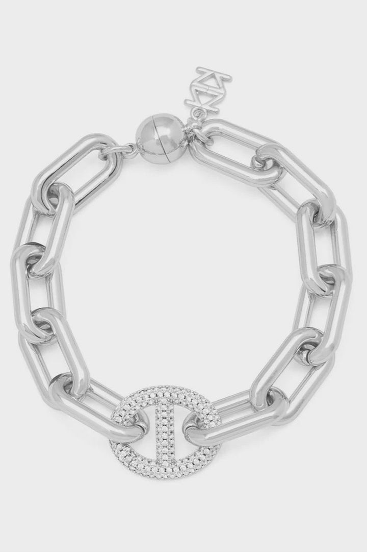 Pavé Mariner Link Charm Bracelet - Lush Lemon - Women's Accessories - Zenzii - 12927