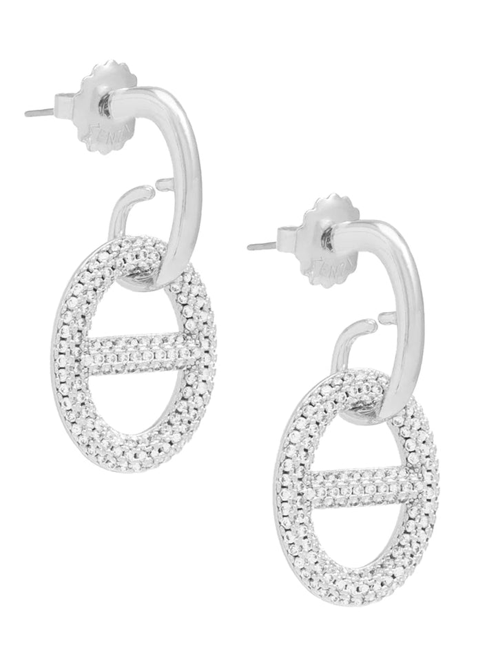 Pavé Mariner Link Drop Earring - Lush Lemon - Women's Accessories - Zenzii - 12883