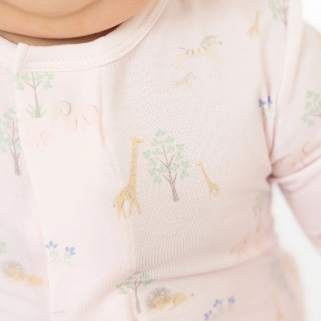 Pink Serene Safari Modal Magnetic Footie - Lush Lemon - Children's Clothing - Magnetic Me - 840318764023