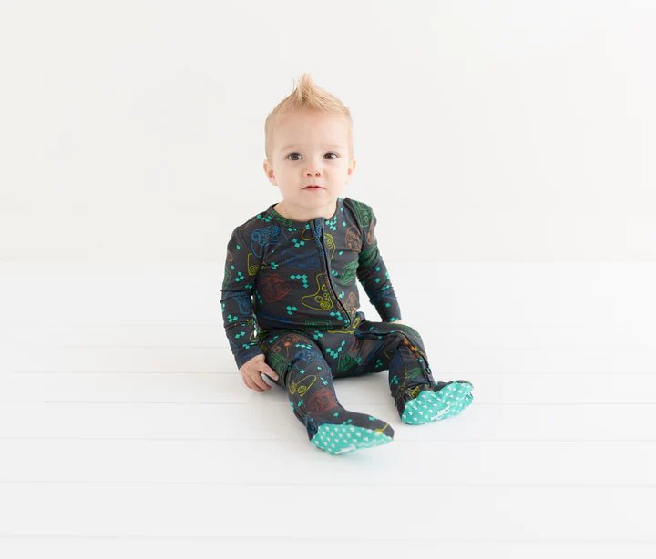 Player One Footie - Lush Lemon - Children's Clothing - Posh Peanut - 196137298684