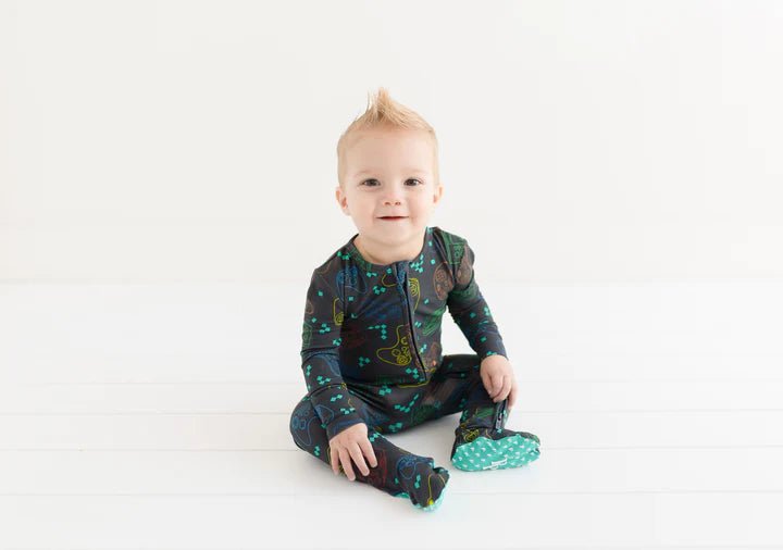 Player One Footie - Lush Lemon - Children's Clothing - Posh Peanut - 196137298684