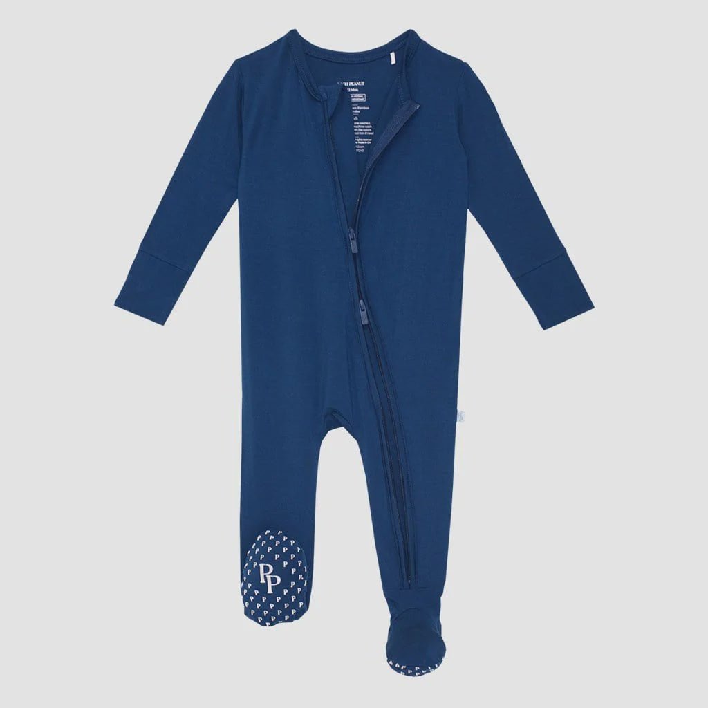 Sailor Blue Footie Zippered One Piece - Lush Lemon - Children's Clothing - Posh Peanut - 840069665068